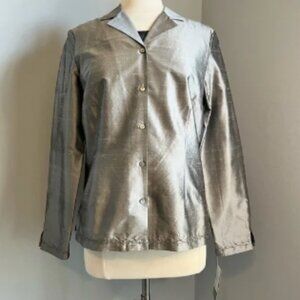 Liz Claiborne Collection Sz 8 Two-Piece Tank and Jacket/Blouse Metallic Gray